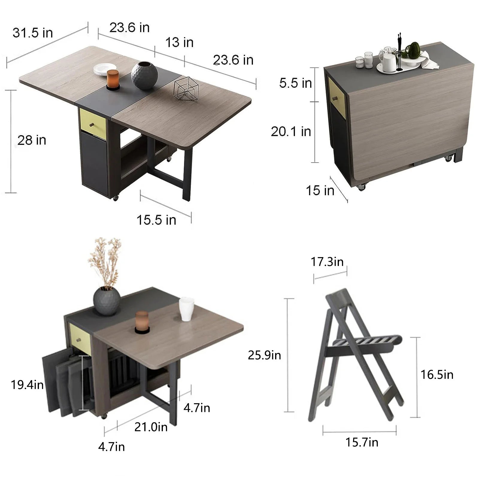 Tavolo da Pranzo Pieghevole - Versatilità e Stile per la Tua Cucina