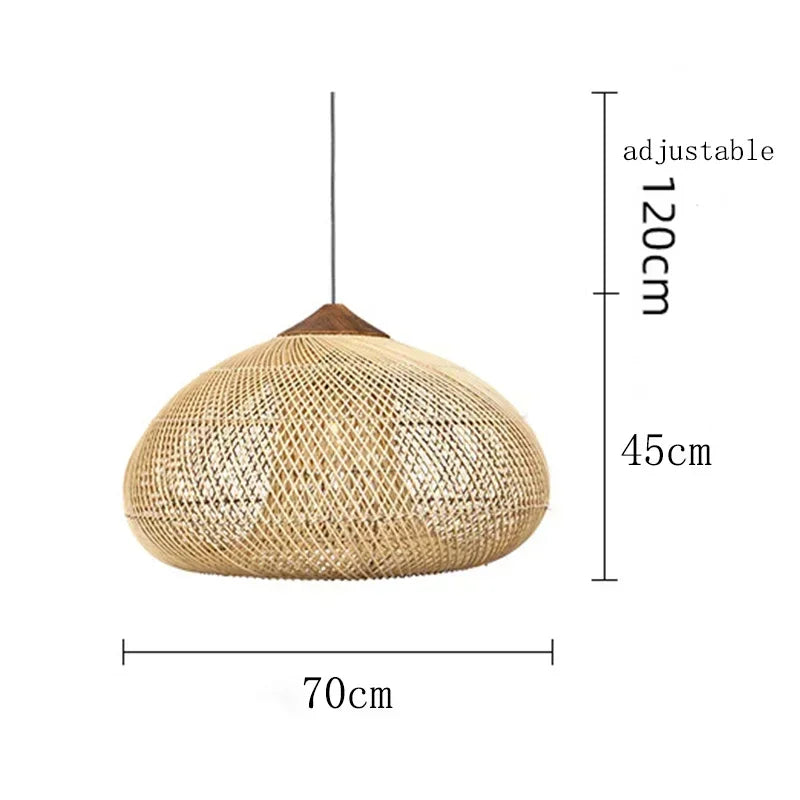 Lampada da Soffitto in Bambù e Rattan - Design Artigianale