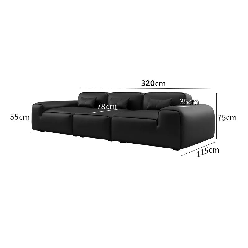 Divano in Pelle Minimalista Italiano - Lusso e Comfort per Ogni Ambiente