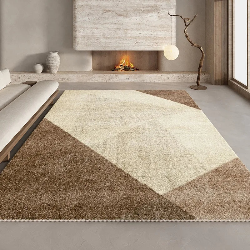 Tappeto Geometrico Crema e Marrone - Eleganza e Comfort per Ogni Stanza