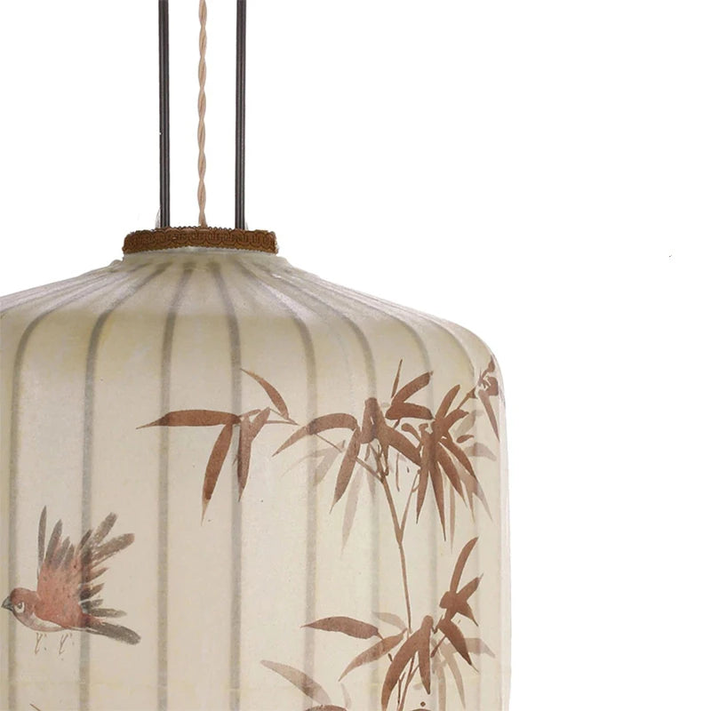 Lampada Lanterna in Tessuto Asiatico - Eleganza Retrò per Ogni Ambiente