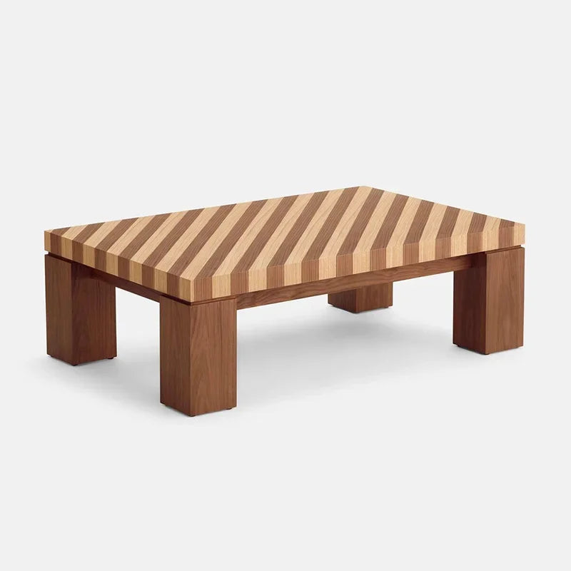 Tavolino da Caffè Rettangolare in Legno Massello - Design Medievale Moderno per il Tuo Soggiorno