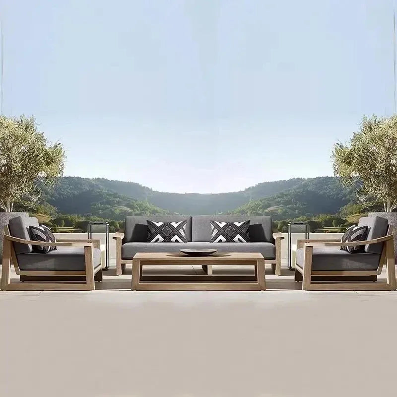 Divano da Esterno di Lusso in Teak - Eleganza e Comfort per Ogni Ambiente