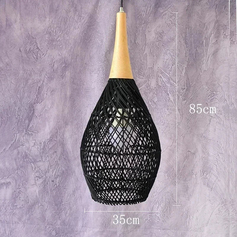 Lampada da Soffitto in Bambù e Rattan - Design Artigianale