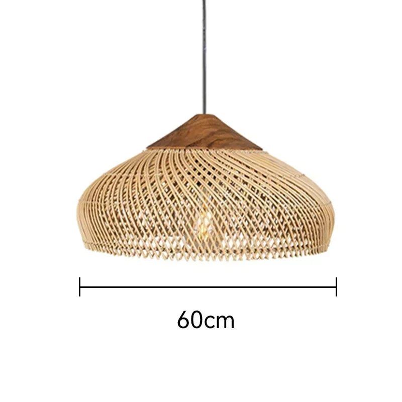 Lampada da Soffitto in Bambù e Rattan - Design Artigianale