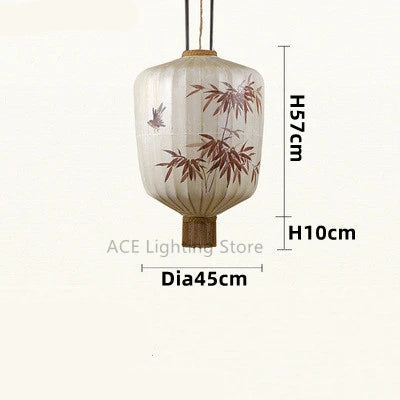 Lampada Lanterna in Tessuto Asiatico - Eleganza Retrò per Ogni Ambiente