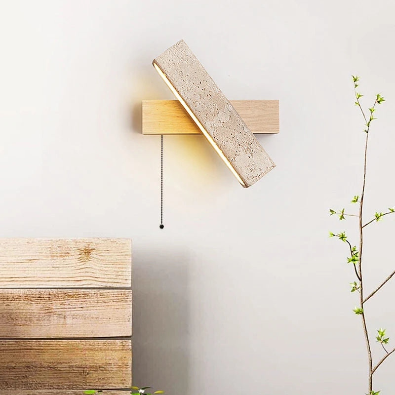 Applique da Parete in Pietra Naturale e Legno - Eleganza e Raffinatezza per Ogni Ambiente