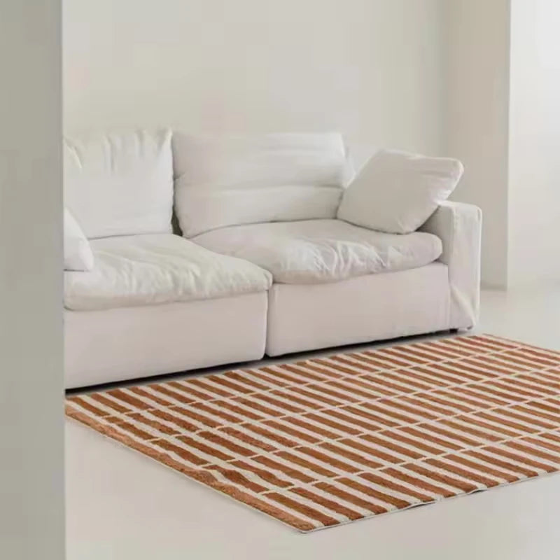 Tappeto Decorativo a Strisce Nordic - Morbidezza Imitazione Cashmere per Soggiorno e Camera da Letto
