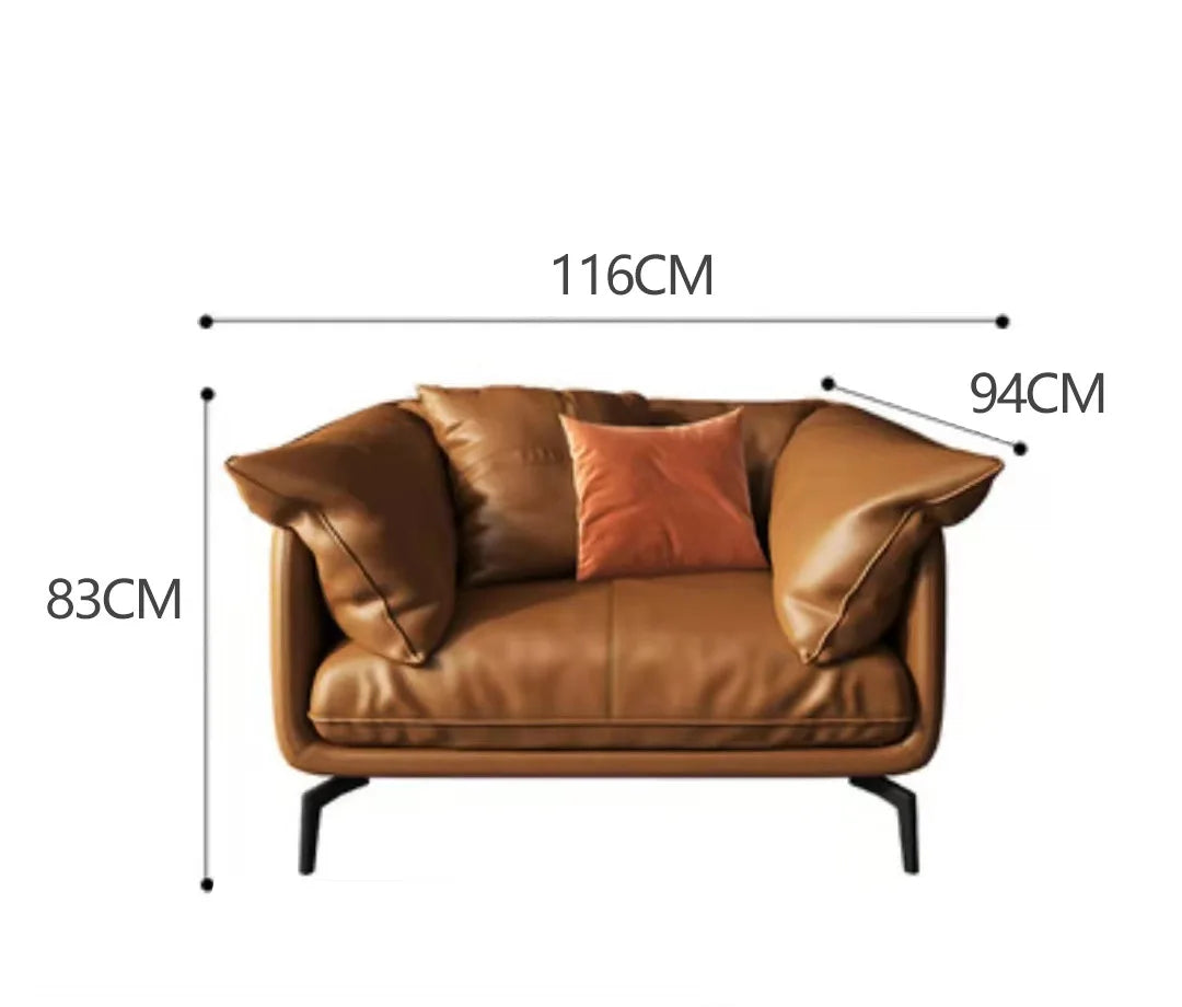 Eleganza e Comfort – Divano in Pelle Minimalista per un Living Moderno