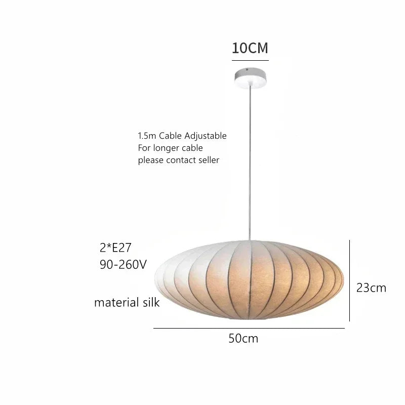Lampada a Sospensione in Seta Wabi Sabi - Eleganza e Armonia per la Tua Casa