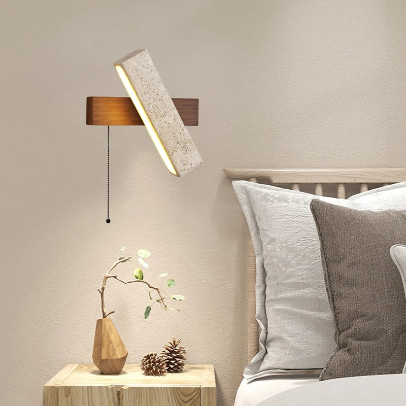 Applique da Parete in Pietra Naturale e Legno - Eleganza e Raffinatezza per Ogni Ambiente