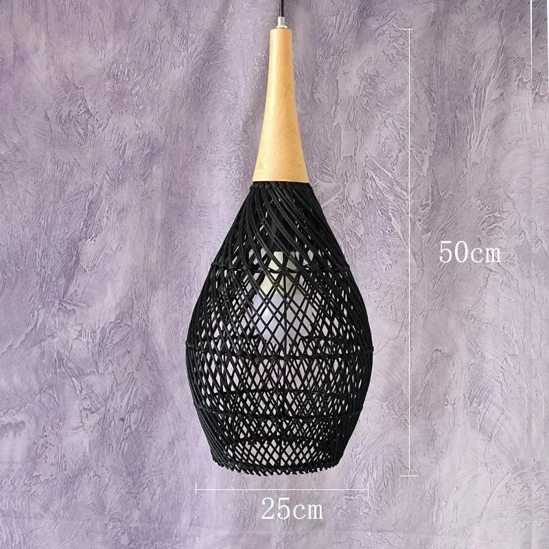 Lampada da Soffitto in Bambù e Rattan - Design Artigianale