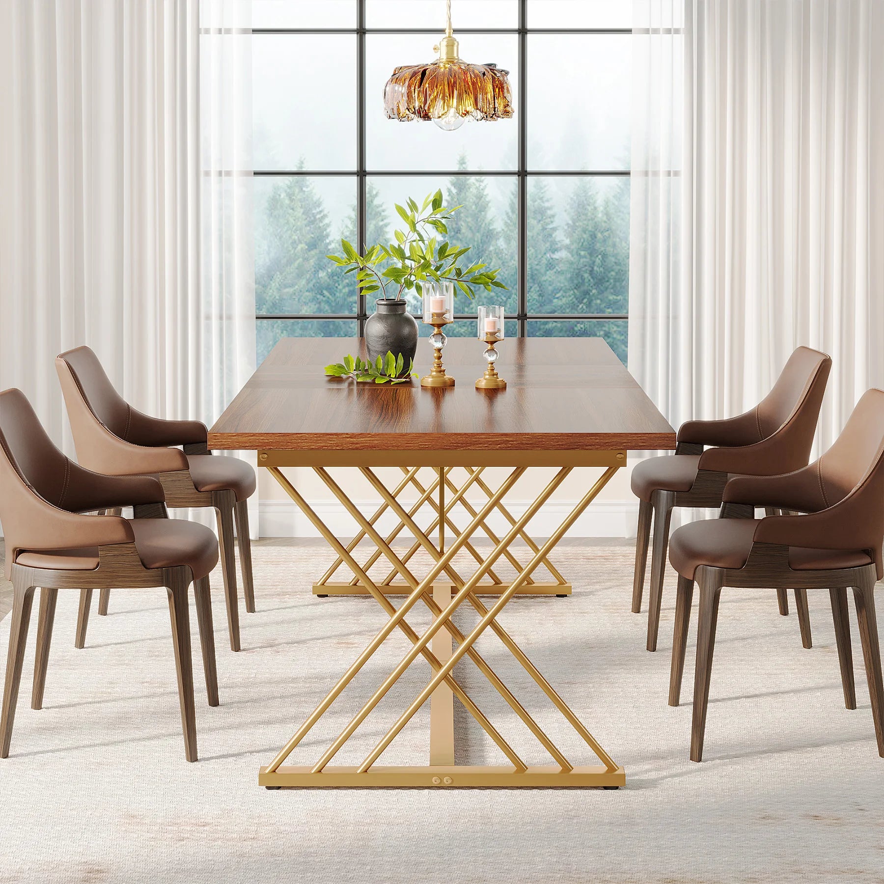 Tavolo da Pranzo Industriale da 63 Pollici – Design Robusti e Funzionale per 4-6 Persone