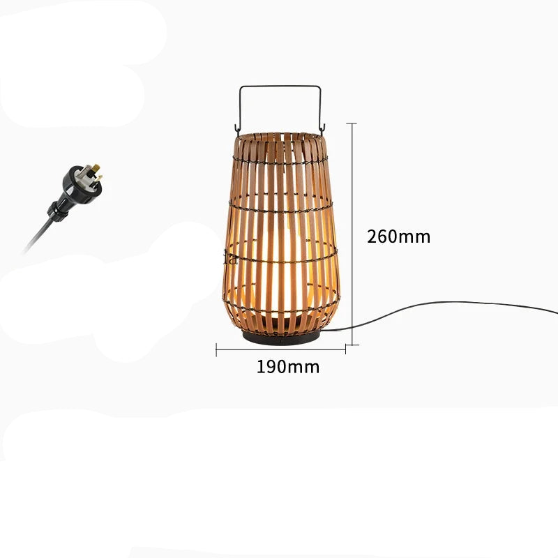 Luce Solare Portatile in Rattan per Atmosfere Eleganti