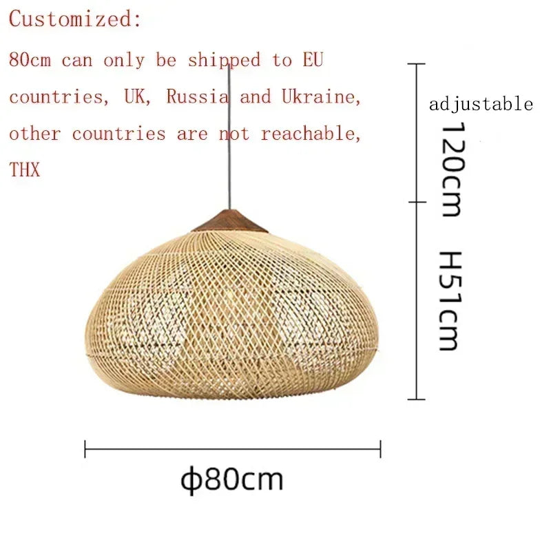 Lampada da Soffitto in Bambù e Rattan - Design Artigianale