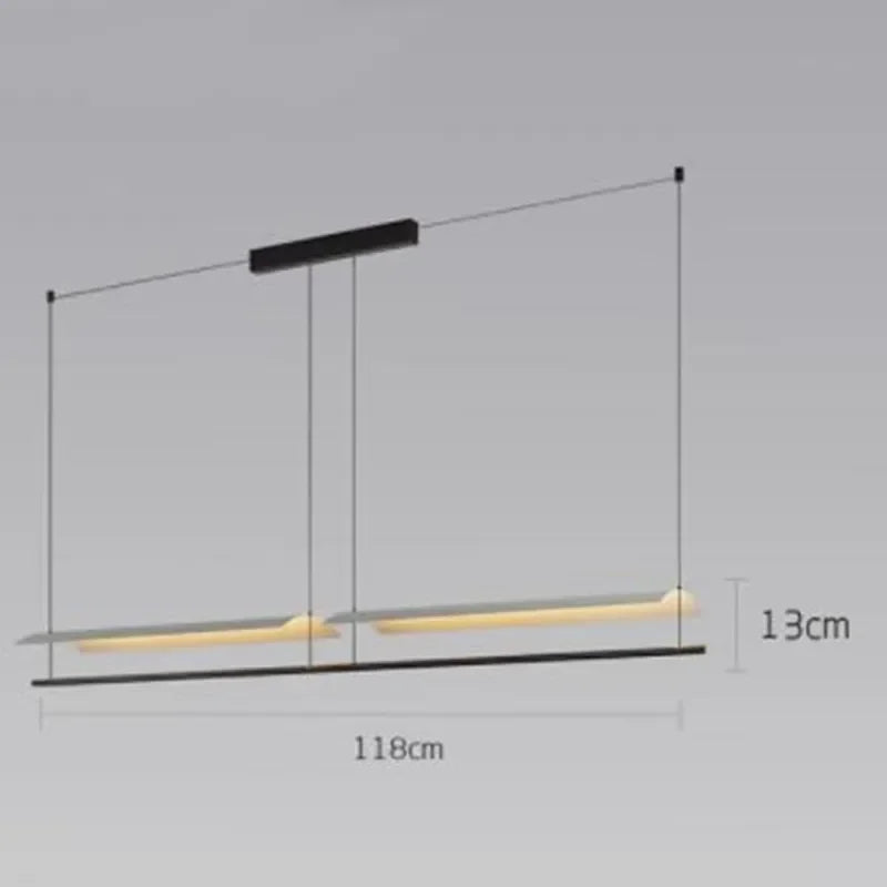 Lampadario Minimalista Scandinavo - Design Lungo e Moderno per Ristoranti e Uffici