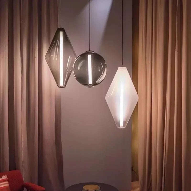 Pure Nordic Glow - Lampadario Sospeso in Vetro Minimalista