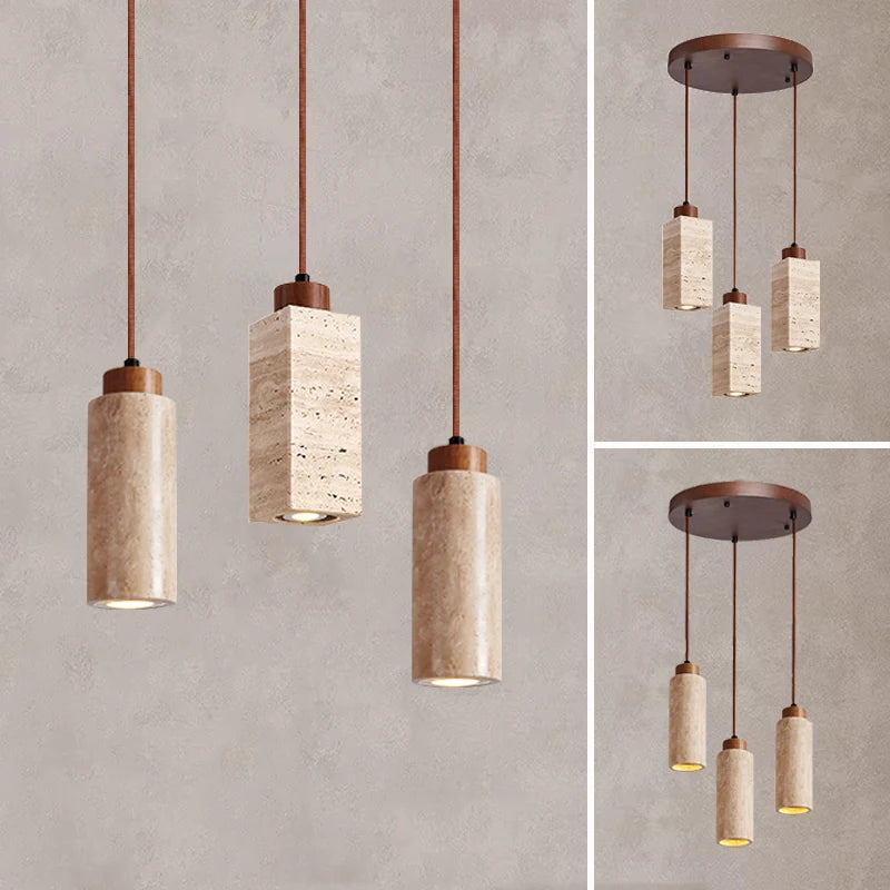 Lampadario in Marmo Giallo a 3 Teste - Eleganza e Raffinatezza per Ogni Ambiente