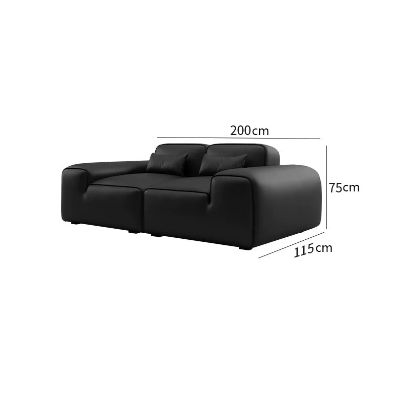 Divano in Pelle Minimalista Italiano - Lusso e Comfort per Ogni Ambiente
