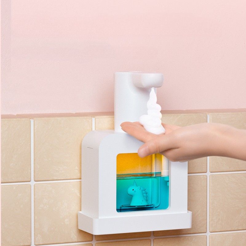 "FelinFoam™ - Dispenser Automatico di Sapone a Rilevamento per Bambini con Luce Notturna: Igienico e Divertente!"