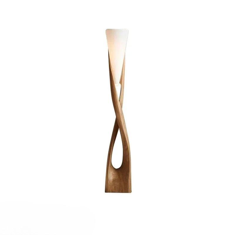 Lampada da Terra Wabi-Sabi in Legno Massello - Eleganza e Raffinatezza per Ogni Ambiente