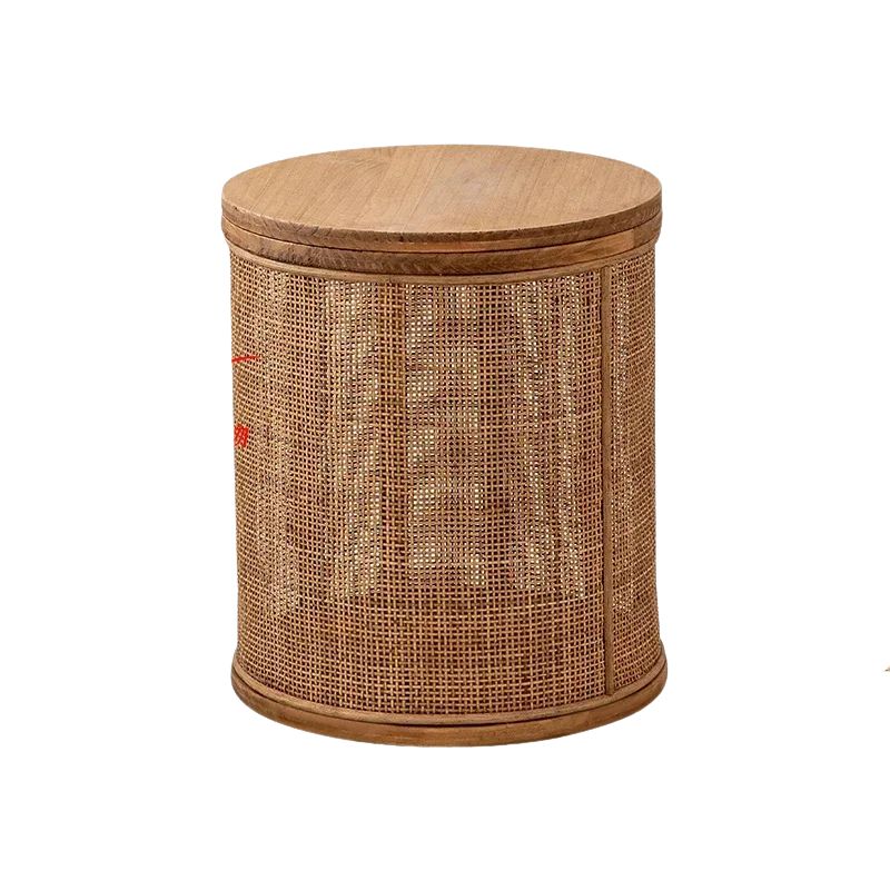 Tavolino Rotondo Giapponese in Rattan - Eleganza e Funzionalità per Ogni Ambiente