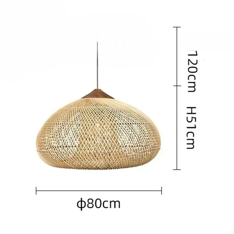 Lampada da Soffitto in Bambù e Rattan - Design Artigianale