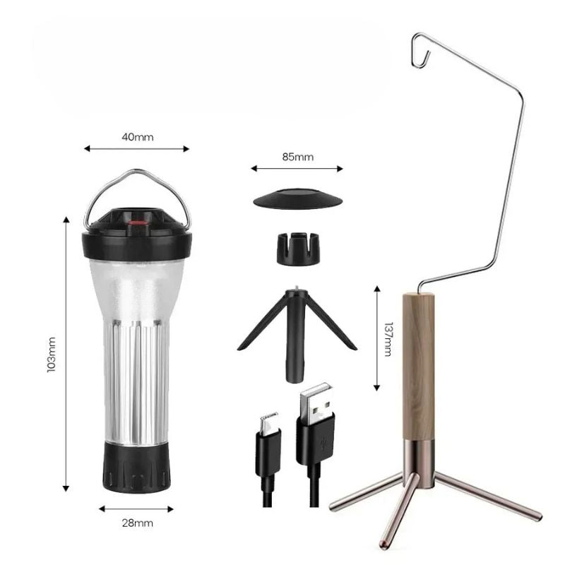Supporto Pieghevole per Lanterna da Campeggio - Portatile e Pratico per Illuminazione Esterna