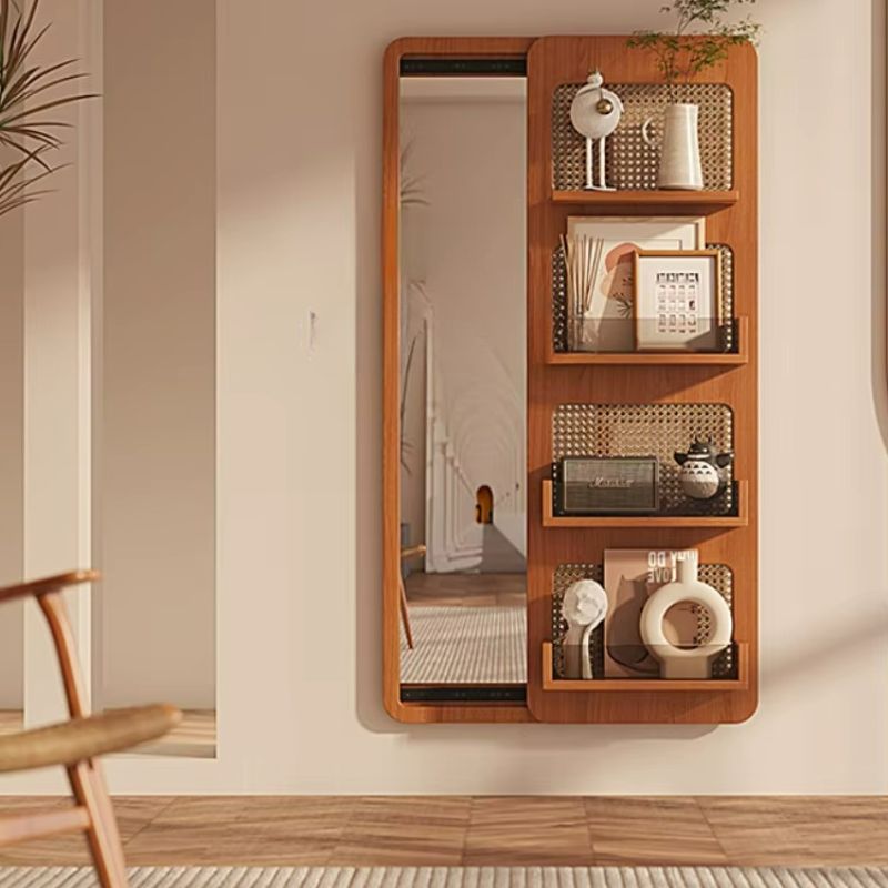 Specchio Multifunzionale in Legno - Eleganza Giapponese e Funzionalità Nascosta