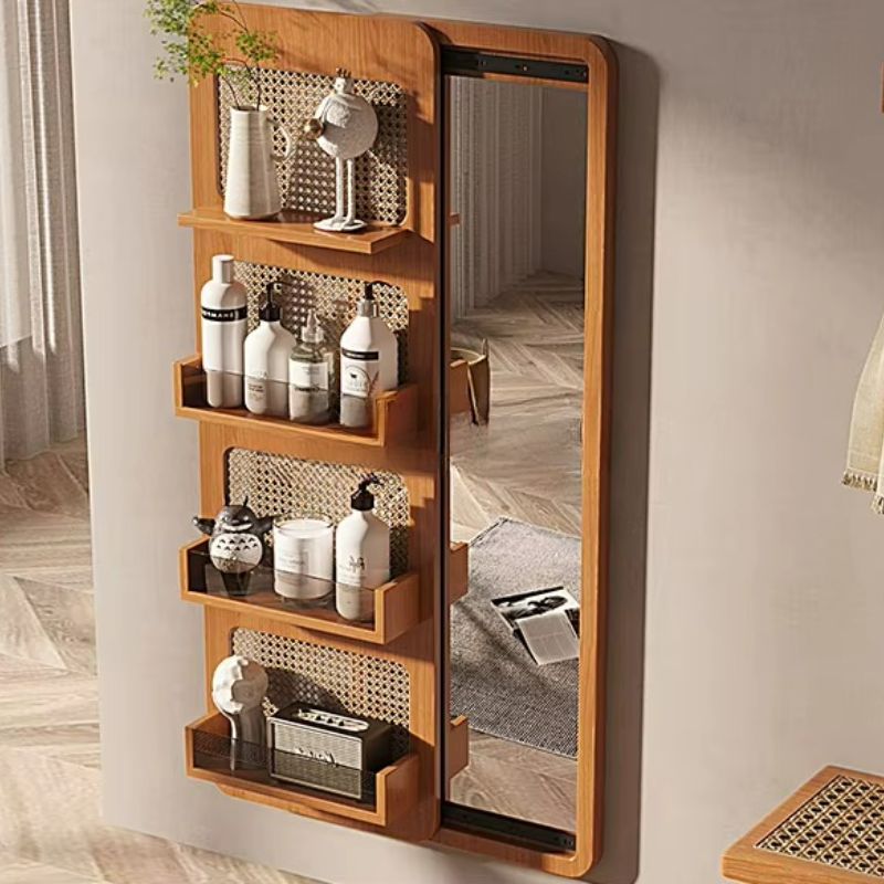 Specchio Multifunzionale in Legno - Eleganza Giapponese e Funzionalità Nascosta