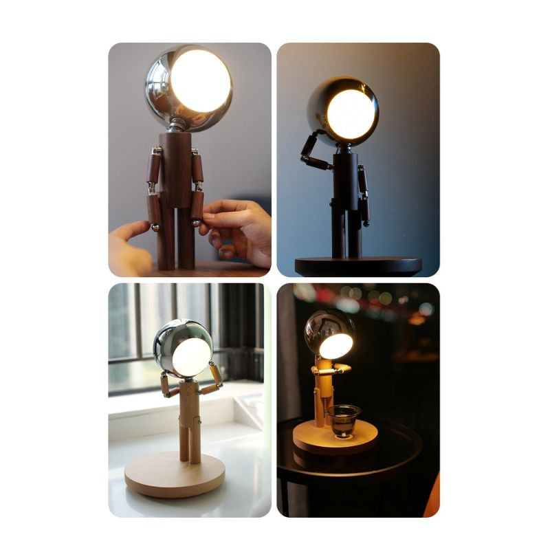 Eleganza Lunare con Lampada Decorativa in Legno