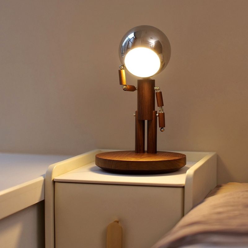 Eleganza Lunare con Lampada Decorativa in Legno