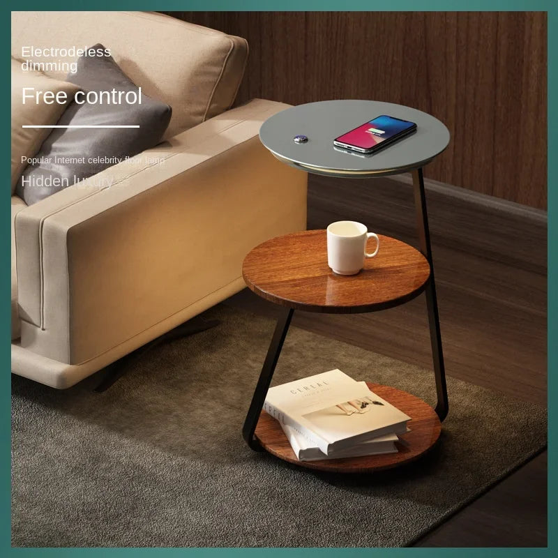 Lampada da Terra con Tavolo Integrato – Design Moderno e Funzionalità Unica