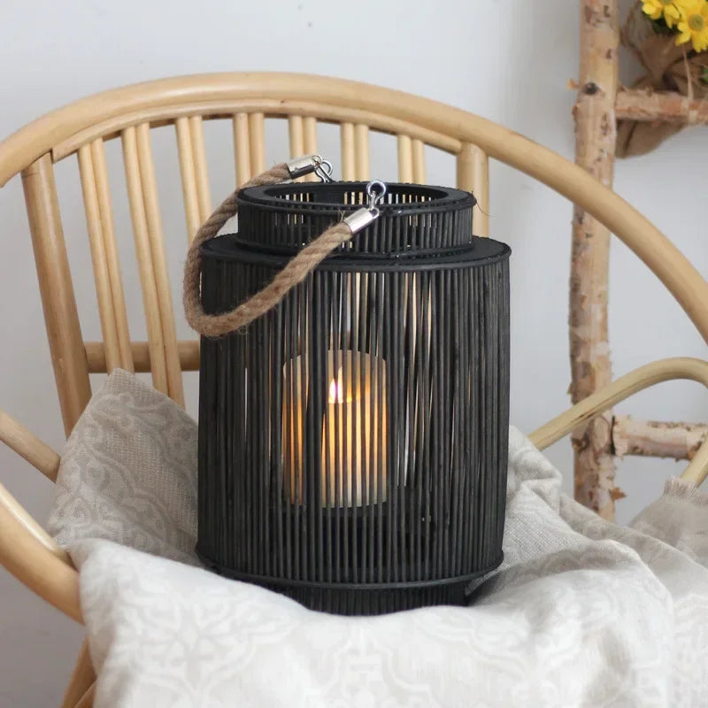 Lampada a Vento Intrecciata a Mano - Design Giapponese Retro per un'Atmosfera Zen