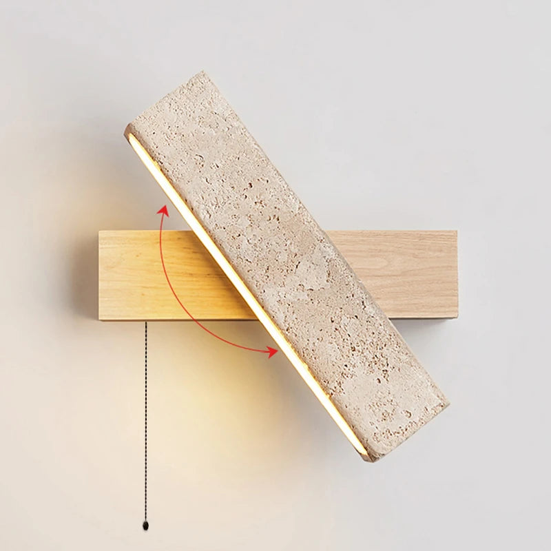 Applique da Parete in Pietra Naturale e Legno - Eleganza e Raffinatezza per Ogni Ambiente