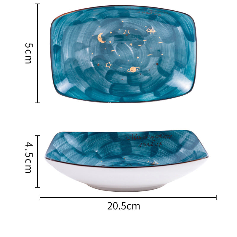 Nordic Hand-Painted Ceramic Starry Sky Bowl