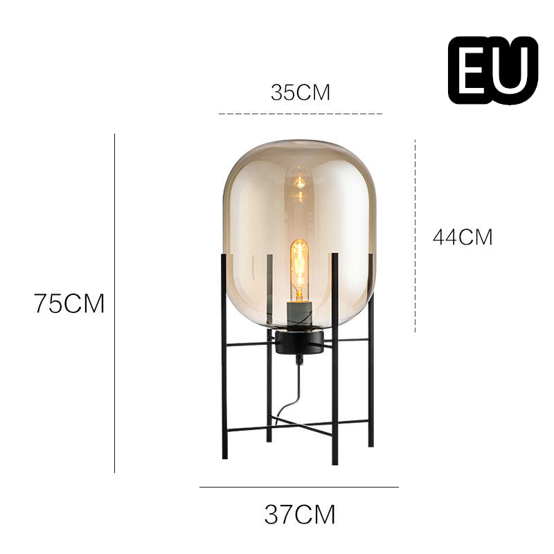 "Lampada da Tavolo Tetrapod in Vetro: Stile Scandinavo Industriale Moderno"