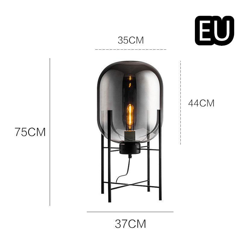 "Lampada da Tavolo Tetrapod in Vetro: Stile Scandinavo Industriale Moderno"