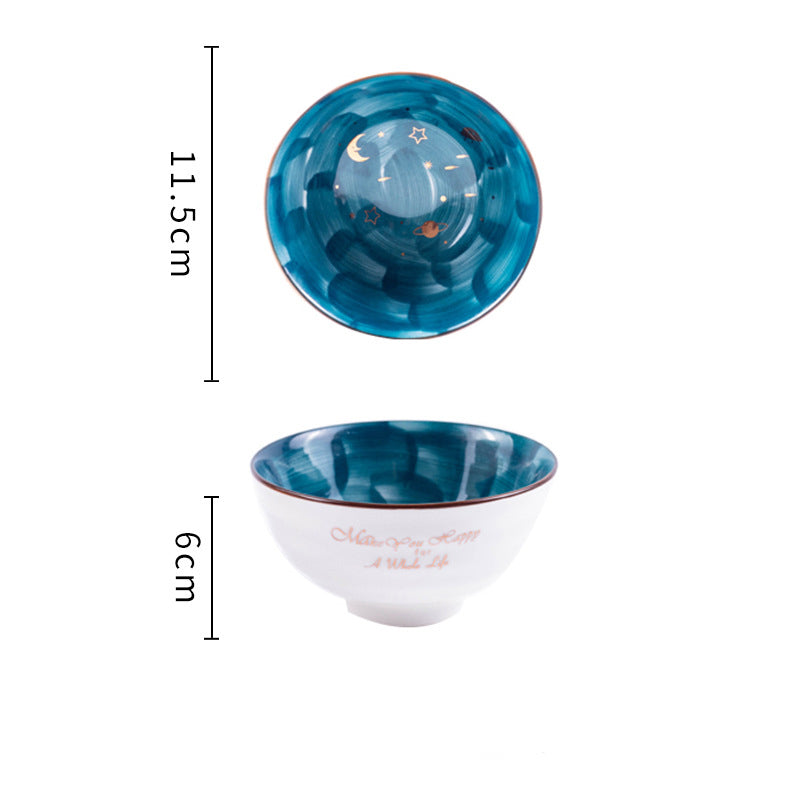 Nordic Hand-Painted Ceramic Starry Sky Bowl