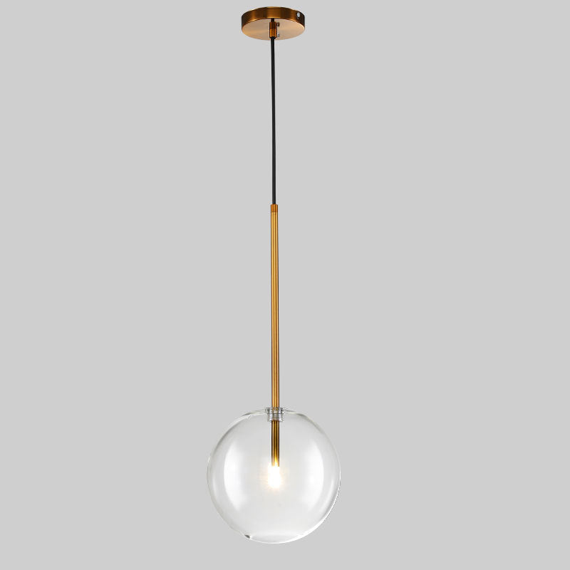 "Luminescenza Creativa: Lampadario a Singola Testa con Sfera di Vetro"