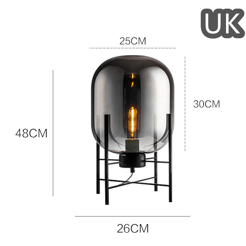 "Lampada da Tavolo Tetrapod in Vetro: Stile Scandinavo Industriale Moderno"