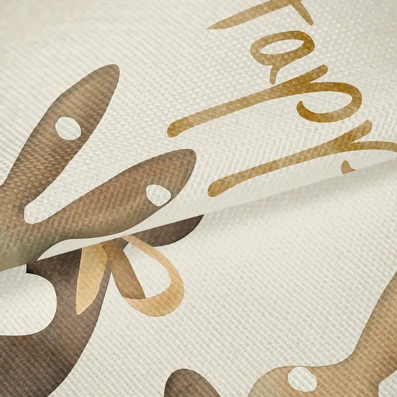 Easter Bunny Linen Table Mat with Rabbit and Egg Print