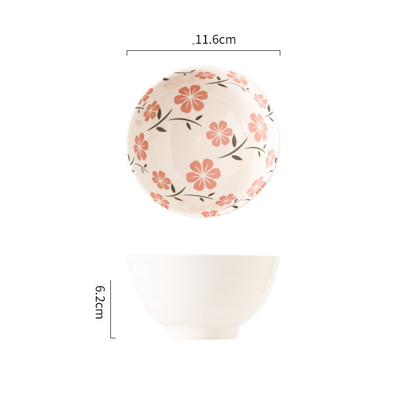 Small Underglaze Ceramic Rice and Dessert Bowl