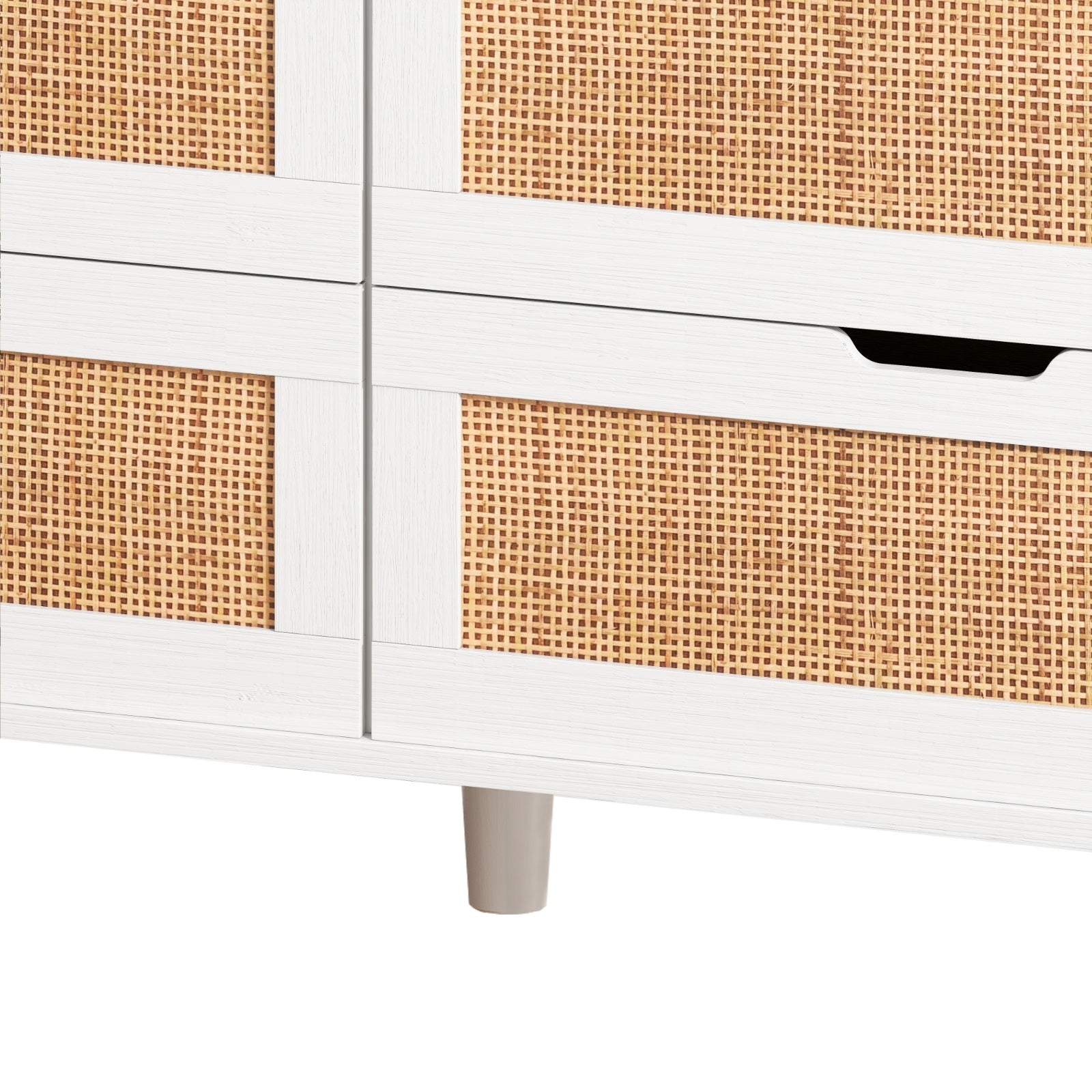 Armadio Portaoggetti in Rattano con Presa LED - Eleganza Naturale e Funzionalità